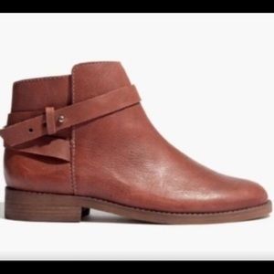 Madewell Darrin Leather Flat Ankle Boot Booties9.5